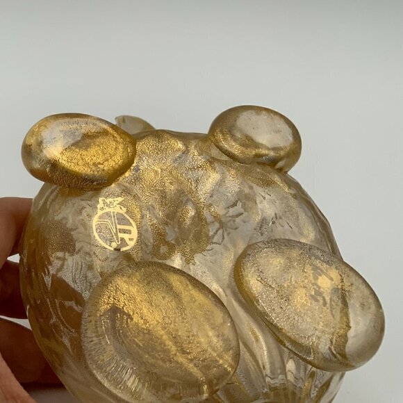 RARE Murano Art Glass Reptile Small Golden Burst Turtle, 6" Long x 4" Tall - Picture 9 of 9